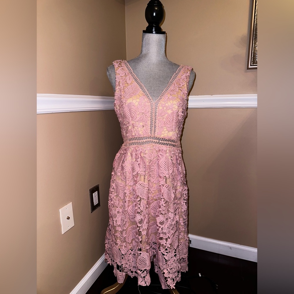 Pink lace dress